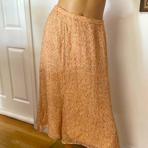 Talbots Golden Thread Pure Silk Skirt Lined 14 W